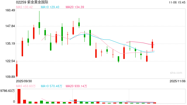 紫金黄金国际涨逾8% 摩根士丹利称当前估值具有吸引力